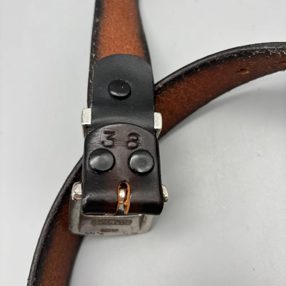 1998 Vintage Buckle Source Brown Leather Belt‎ 38 Inches Western Wear USA